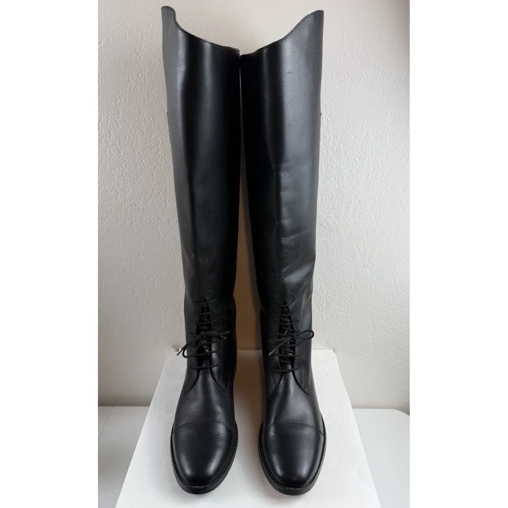 Vintage Amazonas Cavalier Womens Black Leather Riding Boots Sz 10.5M Equestrian